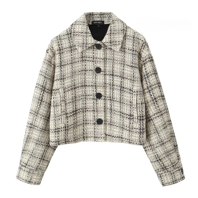 TRAFZR Lady Jackets Elegant and Pretty Women's Coats New in Outerwears Women's Autumn Coat Ladies Fashion Plaid Cropped Coat
TRAFZR Lady Jackets Elegant and Pretty Women's Coats New in Outerwears Women's Autumn Coat Ladies Fashion Plaid Cropped Coat