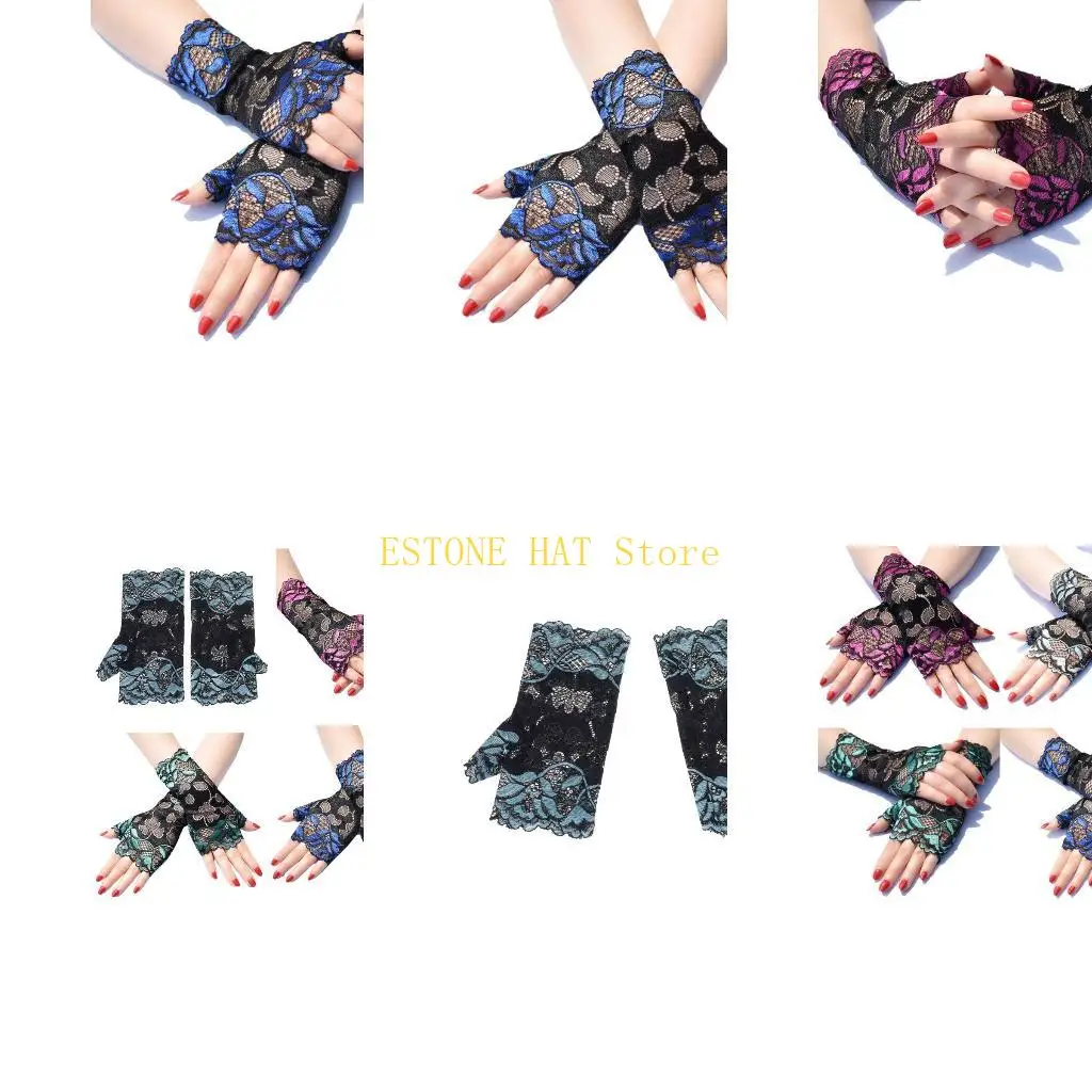 49MF Women Short Flower Lace Gloves Elegant Summer Formal Wedding Fingerless Mitten
49MF Women Short Flower Lace Gloves Elegant Summer Formal Wedding Fingerless Mitten