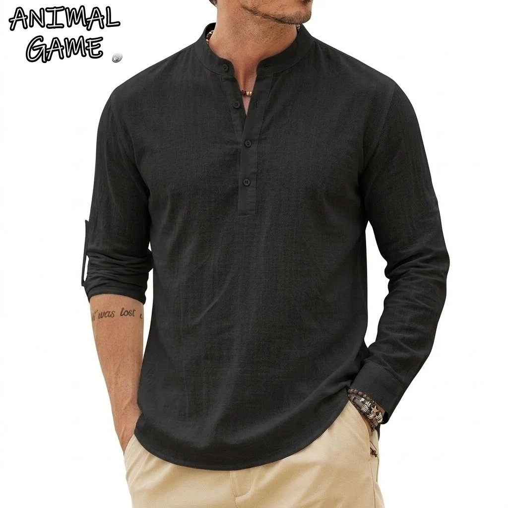 Fashion Mens Linen Shirts Luxury Henley Casual T-Shirts Long Sleeve Cotton T-Shirts Beach Hawaiian Summer Shirt for Men Gym Man
Fashion Mens Linen Shirts Luxury Henley Casual T-Shirts Long Sleeve Cotton T-Shirts Beach Hawaiian Summer Shirt for Men Gym Man