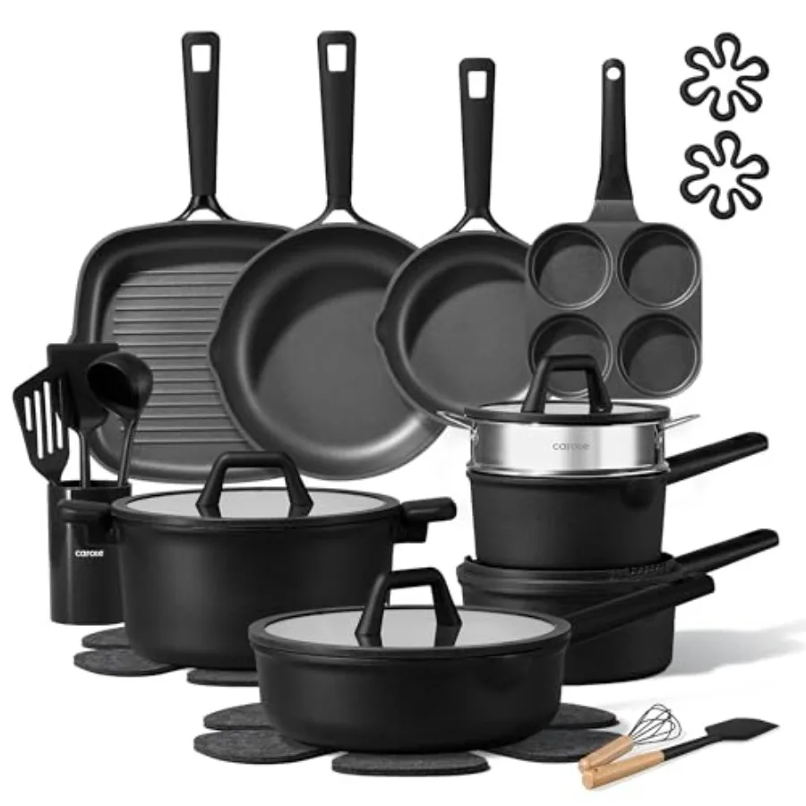 28PCS Pots and Pans Set, Nonstick Cookware Set Kitchen Non Stick Induction Titanium Cookware Non-toxic Granite Cooking set, PFO
28PCS Pots and Pans Set, Nonstick Cookware Set Kitchen Non Stick Induction Titanium Cookware Non-toxic Granite Cooking set, PFO