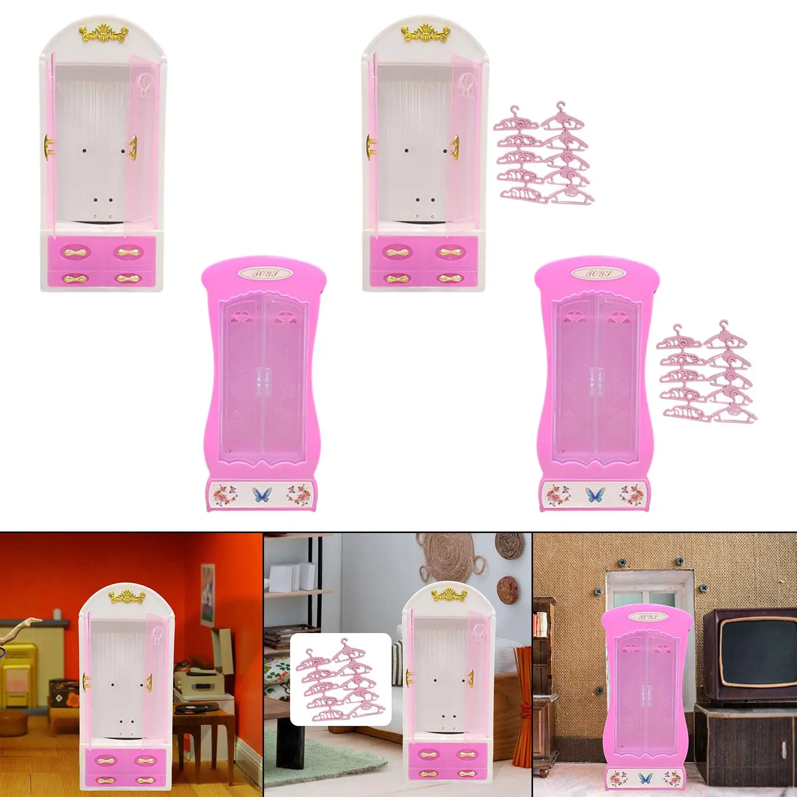 Mini Wardrobe Creative Decoration Doll Clothes Holder for Display Girls Kids
Mini Wardrobe Creative Decoration Doll Clothes Holder for Display Girls Kids