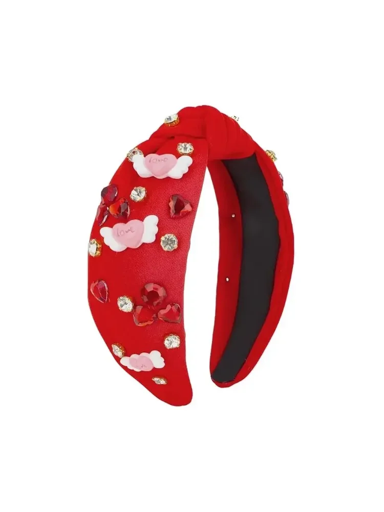 Red Headband for Women, Rhinestone Knotted Head Band with Love Sweet Heart, Crystal Fashion Wide Headbands, Fancy Hair Access
Red Headband for Women, Rhinestone Knotted Head Band with Love Sweet Heart, Crystal Fashion Wide Headbands, Fancy Hair Access