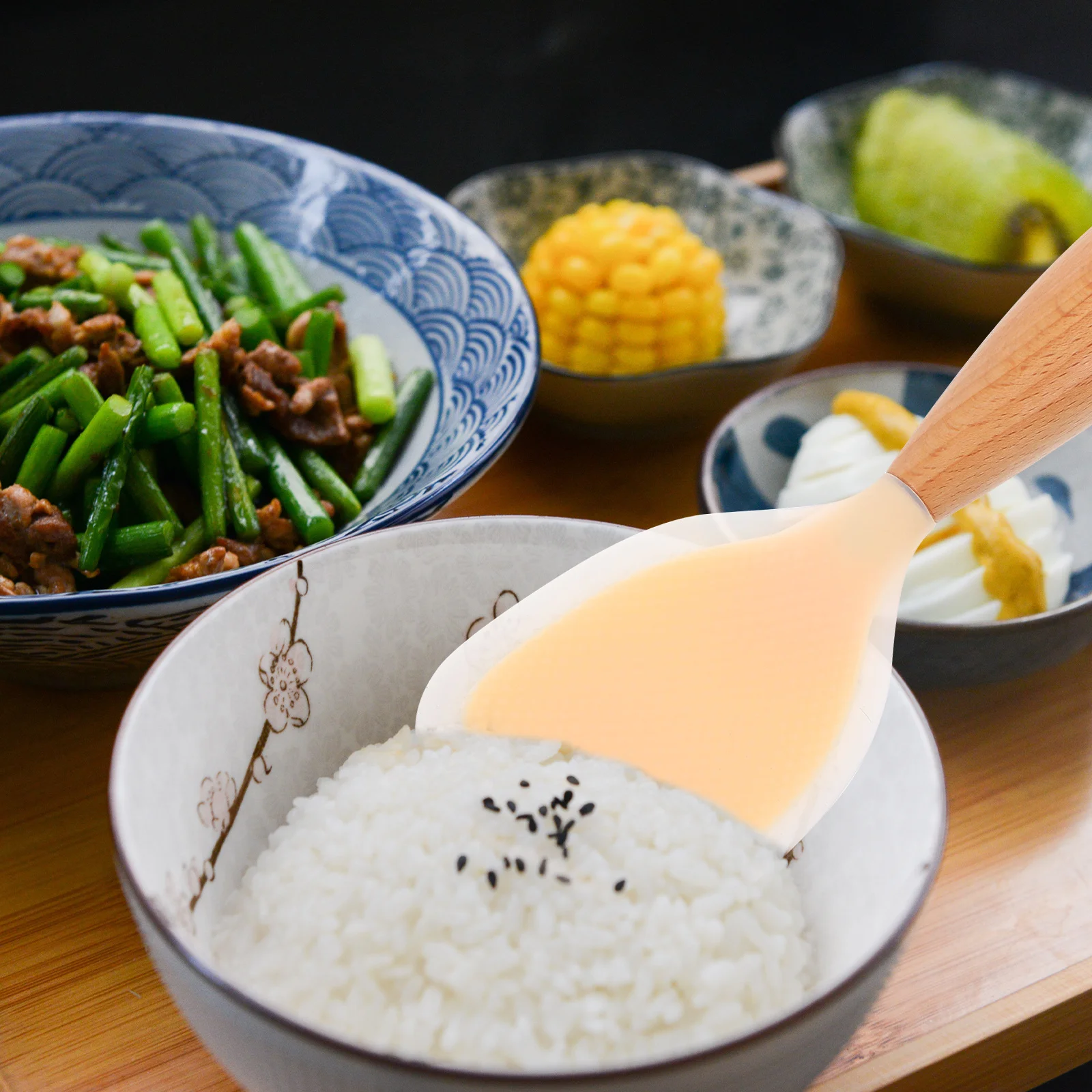 2Pcs Silicone Rice Paddle Heat Resistant Standing Rice Scoop Kitchen Serving Spoon Non Stick Spoon Heat-Resistant Scoop
2Pcs Silicone Rice Paddle Heat Resistant Standing Rice Scoop Kitchen Serving Spoon Non Stick Spoon Heat-Resistant Scoop