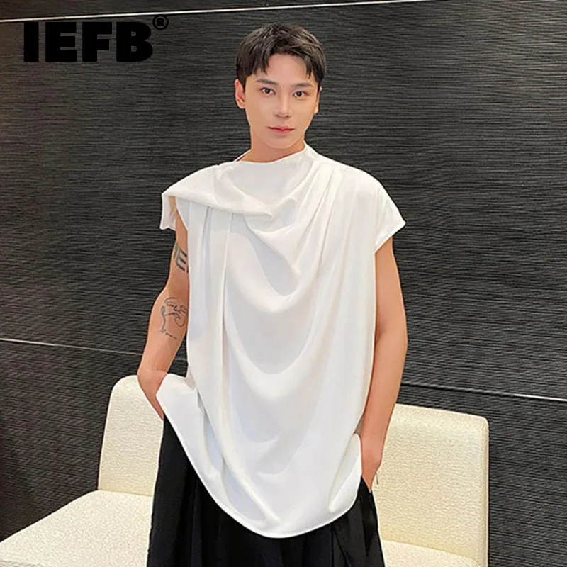 IEFB 2024 Ribbon Sleeveless Vest Men's Summer Temperament Solid Color Round Neck Shirt Fashion Trend Top Pullover Male 9C5515
IEFB 2024 Ribbon Sleeveless Vest Men's Summer Temperament Solid Color Round Neck Shirt Fashion Trend Top Pullover Male 9C5515