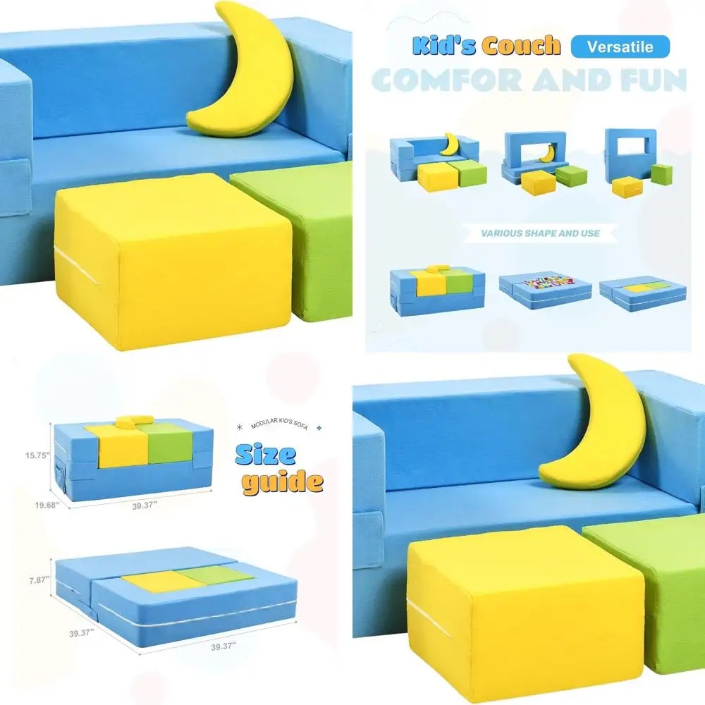 Convertible Foam Sofa for Kids, Play & Sleep Set in Dynamic Colors
Convertible Foam Sofa for Kids, Play & Sleep Set in Dynamic Colors