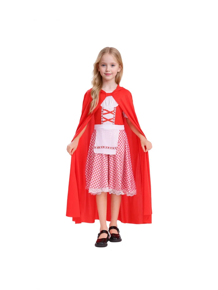 Halloween Children's Little Red Riding Hood Set with Plaid Skirt Performance Costume Role-playing Cosplay Children's Wear
Halloween Children's Little Red Riding Hood Set with Plaid Skirt Performance Costume Role-playing Cosplay Children's Wear