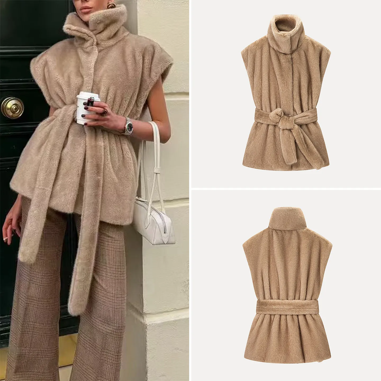 Faionable mat Women's Vest 2025 Winter New Sle Belted Svel Coat for Ladies Stand Fit ort Outerwear
Faionable mat Women's Vest 2025 Winter New Sle Belted Svel Coat for Ladies Stand Fit ort Outerwear