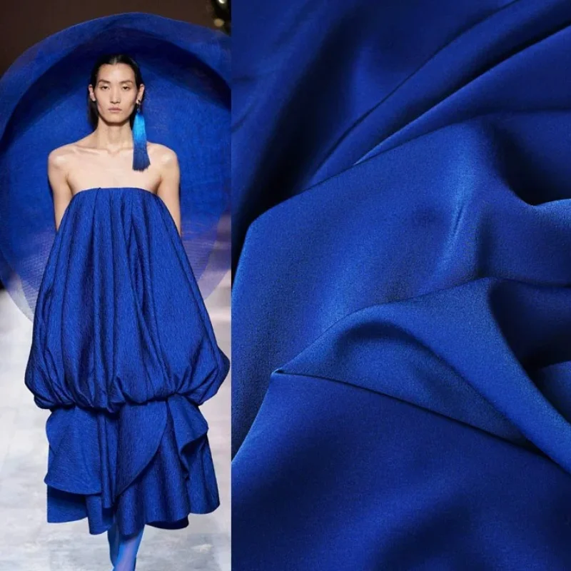 Blue Triacetate Fabric Solid Satin Smooth Drape Fashion Cloth Evening Dress Slip Dress Wide Leg Pants DIY Home Craft Material
Blue Triacetate Fabric Solid Satin Smooth Drape Fashion Cloth Evening Dress Slip Dress Wide Leg Pants DIY Home Craft Material