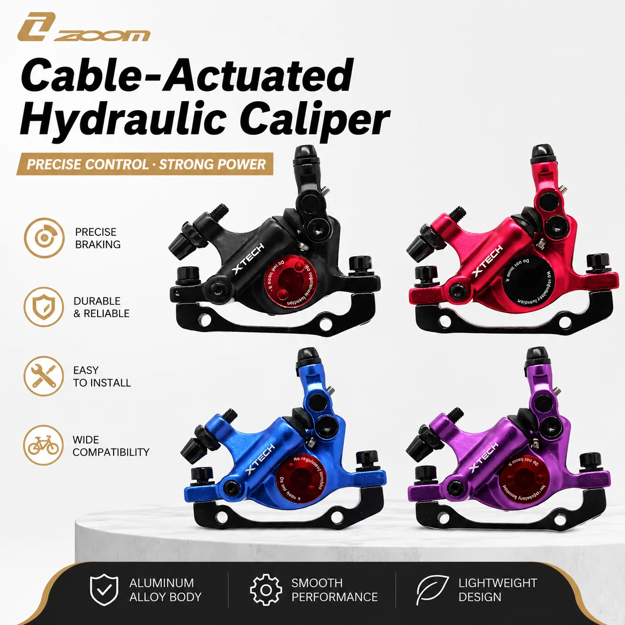 ZOOM XTECH HB100 Mountain Bike Hydraulic Calipers Multi-Color for Converting Cable Brakes To Hydraulic
ZOOM XTECH HB100 Mountain Bike Hydraulic Calipers Multi-Color for Converting Cable Brakes To Hydraulic