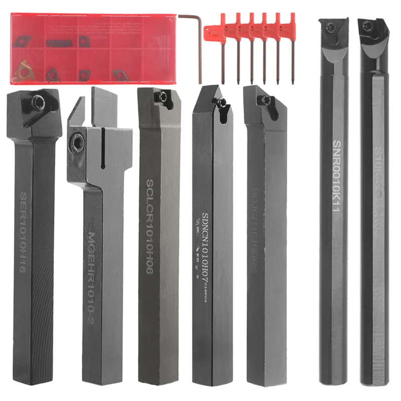 21Pcs Lathe Turning Tool Kit 1/2'' 12mm Shank Metal Lathe Tool Holder Set for Turning Grooving Carbide Cutting Tools
21Pcs Lathe Turning Tool Kit 1/2'' 12mm Shank Metal Lathe Tool Holder Set for Turning Grooving Carbide Cutting Tools