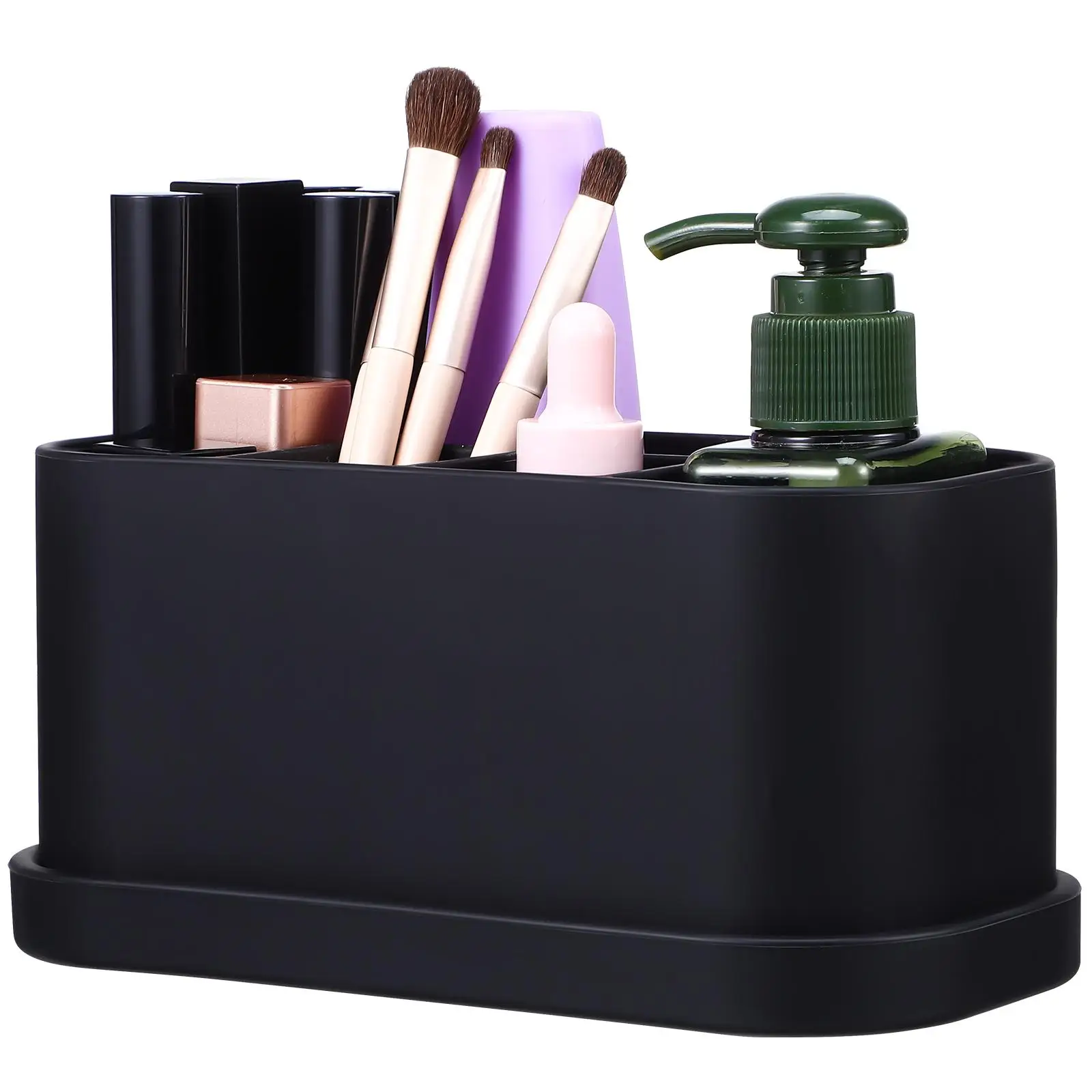 Silicone Toothbrush Holder Black Multi Compartment Suction Cups Bathroom ganizer Tray Container Shaver Mouthwash Set
Silicone Toothbrush Holder Black Multi Compartment Suction Cups Bathroom ganizer Tray Container Shaver Mouthwash Set