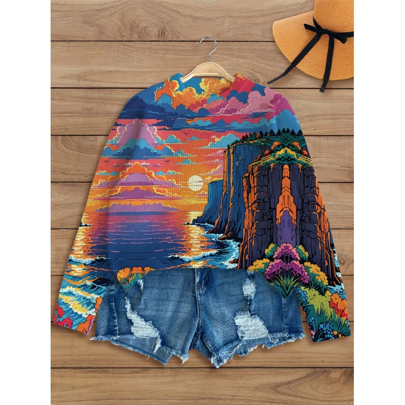 Elegant Sunset Wave Digital Printing Girl Sweater Knitted Pullover Warm Soft Loose Round Neck Long Sleeve Autumn Winter Casual
Elegant Sunset Wave Digital Printing Girl Sweater Knitted Pullover Warm Soft Loose Round Neck Long Sleeve Autumn Winter Casual