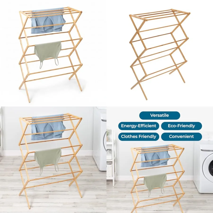 Collapsible Bamboo Drying Rack Sturdy Foldable Laundry Drying Rack, Space-Saving Portable Clothes Rack for Air-Drying Clothes,
Collapsible Bamboo Drying Rack Sturdy Foldable Laundry Drying Rack, Space-Saving Portable Clothes Rack for Air-Drying Clothes,