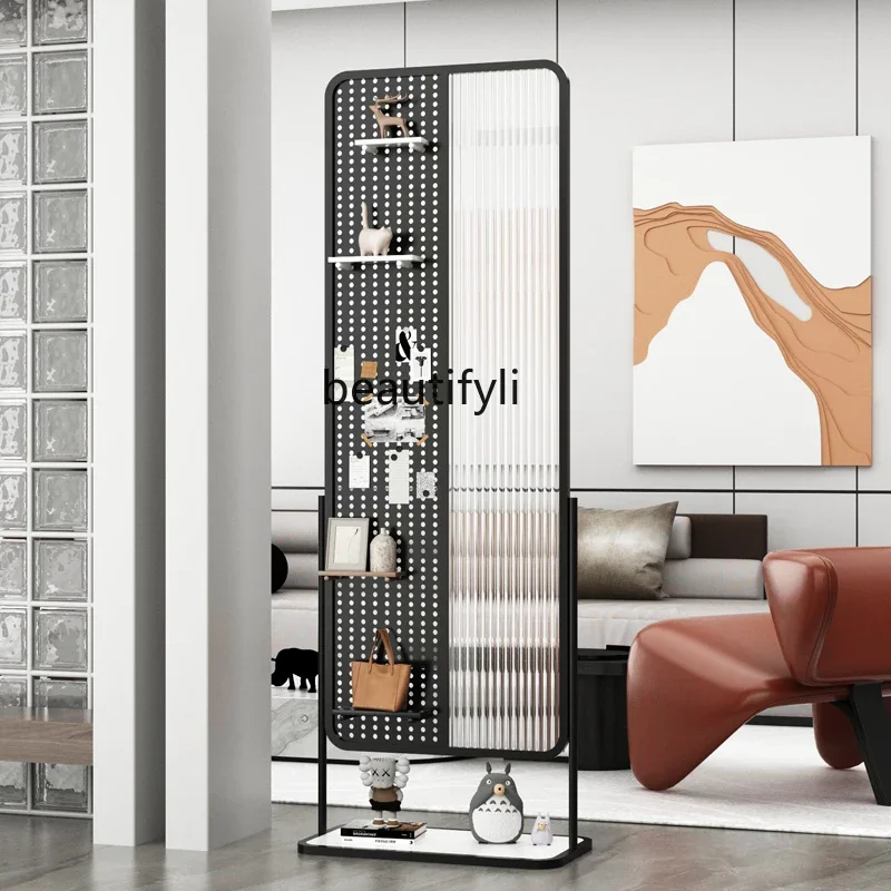 Yh New wrought iron hole plate screen glass partition living room entrance entrance shelf, water ripple seat screen
Yh New wrought iron hole plate screen glass partition living room entrance entrance shelf, water ripple seat screen