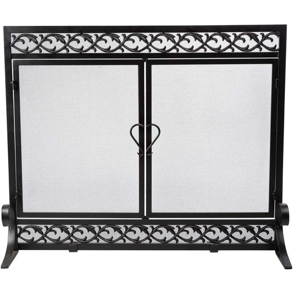 Двухстворчатая магнитная дверца-гармошка из кованого железа для камина с защитой от искр
Двухстворчатая магнитная дверца-гармошка из кованого железа для камина с защитой от искр