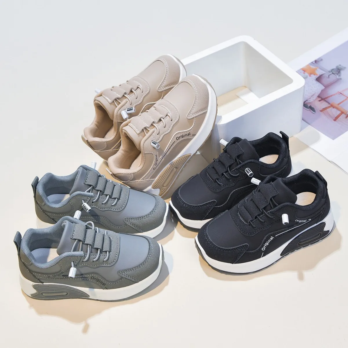 Kids'Casual Shoes Breathable Solid Color PU Leather Autumn Flat Shoes For Children Anti-slip Grey Black Shoes Size 26-37
Kids'Casual Shoes Breathable Solid Color PU Leather Autumn Flat Shoes For Children Anti-slip Grey Black Shoes Size 26-37