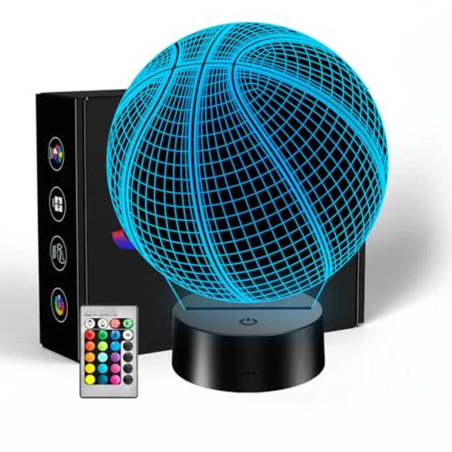 Basketball 3D Night Light Room Decor, 16 RGB Color Changing Illusion Lamp, Acrylic LED Basketball Bedside Lamp, Birthday Christ
Basketball 3D Night Light Room Decor, 16 RGB Color Changing Illusion Lamp, Acrylic LED Basketball Bedside Lamp, Birthday Christ
