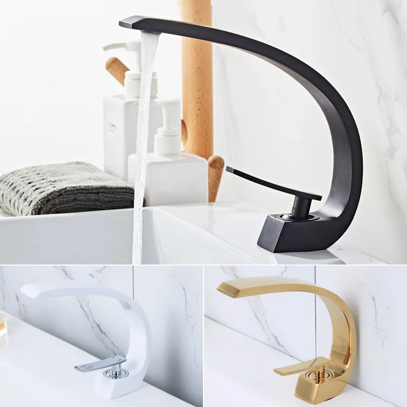 Basin Faucet Modern Bathroom Mixer Tap Black/Gold Wash basin Faucet Single Handle Hot and Cold Waterfall Faucet
Basin Faucet Modern Bathroom Mixer Tap Black/Gold Wash basin Faucet Single Handle Hot and Cold Waterfall Faucet