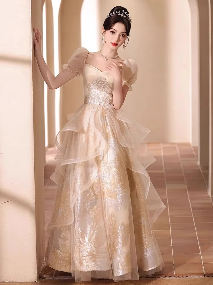 Champagne Color Evening Gown Elegant Princess Dress Beautiful Engagement Dress Adult Ceremony Dress Luxury High-End Dress
Champagne Color Evening Gown Elegant Princess Dress Beautiful Engagement Dress Adult Ceremony Dress Luxury High-End Dress