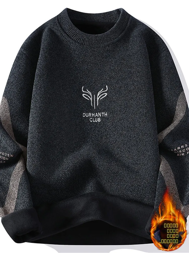 Мужской свитер с круглым вырезом на флисовой подкладке, утепленный, зимний, теплый, повседневный, вязаный, удобный, дышащий, из нейлоновой ткани
Мужской свитер с круглым вырезом на флисовой подкладке, утепленный, зимний, теплый, повседневный, вязаный, удобный, дышащий, из нейлоновой ткани