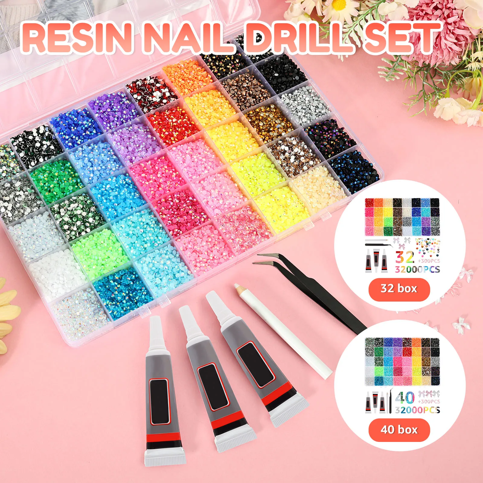 40/32 Colors Resin Jelly Rhinestones 3mm Sparkling Flat Bottom Rhinestones with Pickup Pen Tweezer Glue for DIY Nail Art Acces
40/32 Colors Resin Jelly Rhinestones 3mm Sparkling Flat Bottom Rhinestones with Pickup Pen Tweezer Glue for DIY Nail Art Acces