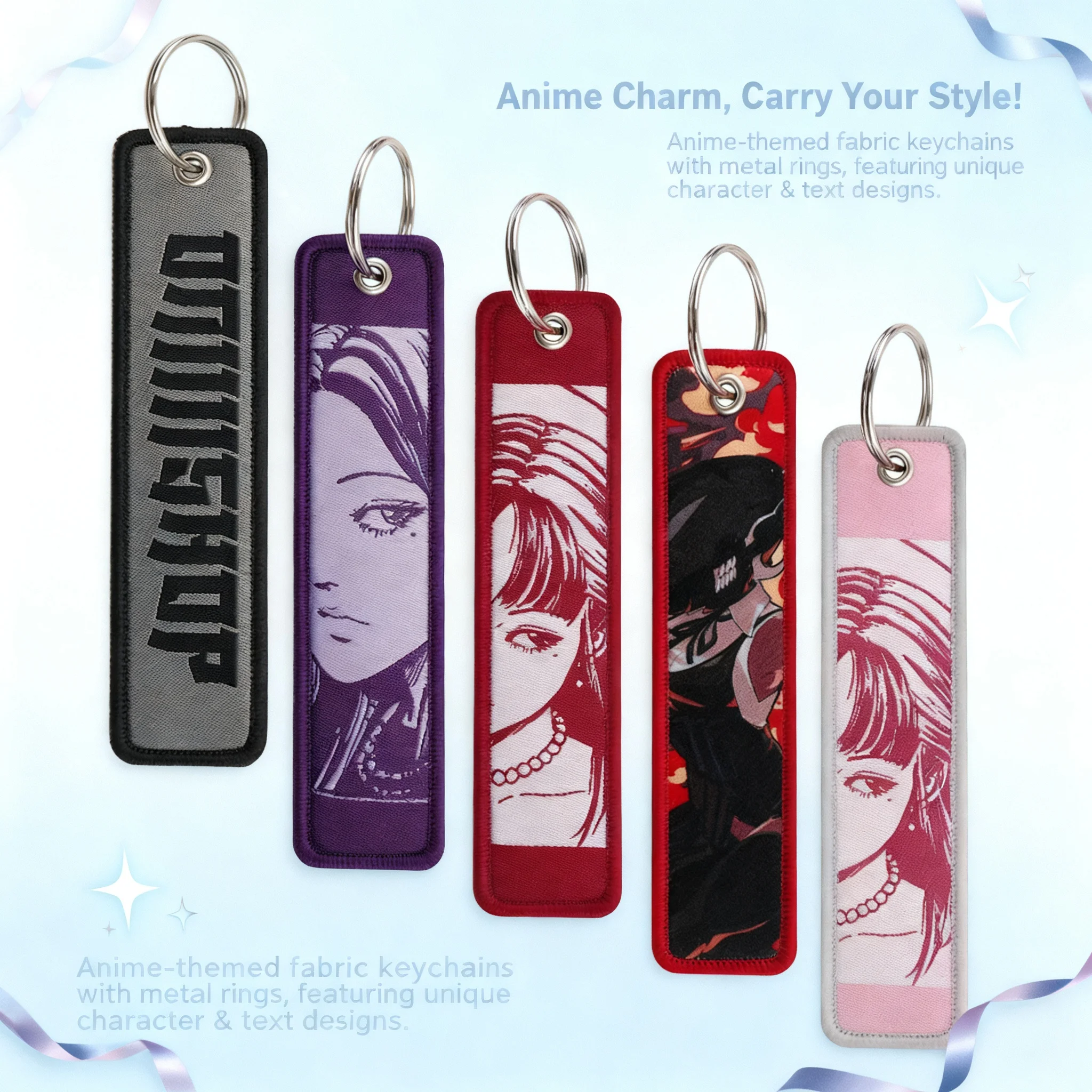 Anime Girls Embroidery Key Fobs Cool Keychain Tags for Motorcycle Car Keys Keyring Cosplay Accessories Bag Decor Gifts for
Anime Girls Embroidery Key Fobs Cool Keychain Tags for Motorcycle Car Keys Keyring Cosplay Accessories Bag Decor Gifts for