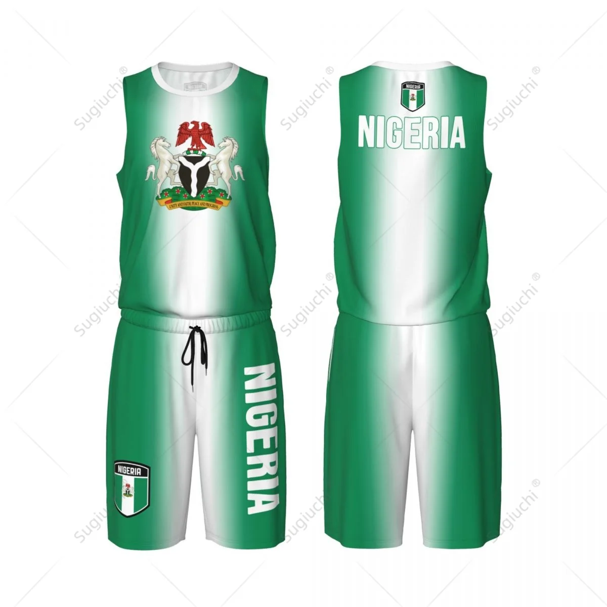 Men Nigeria Flag Basketball Jersey Set Mesh Shirt & Pants Sleeveless Exclusive Team-up Custom Name Nunber Unisex
Men Nigeria Flag Basketball Jersey Set Mesh Shirt & Pants Sleeveless Exclusive Team-up Custom Name Nunber Unisex