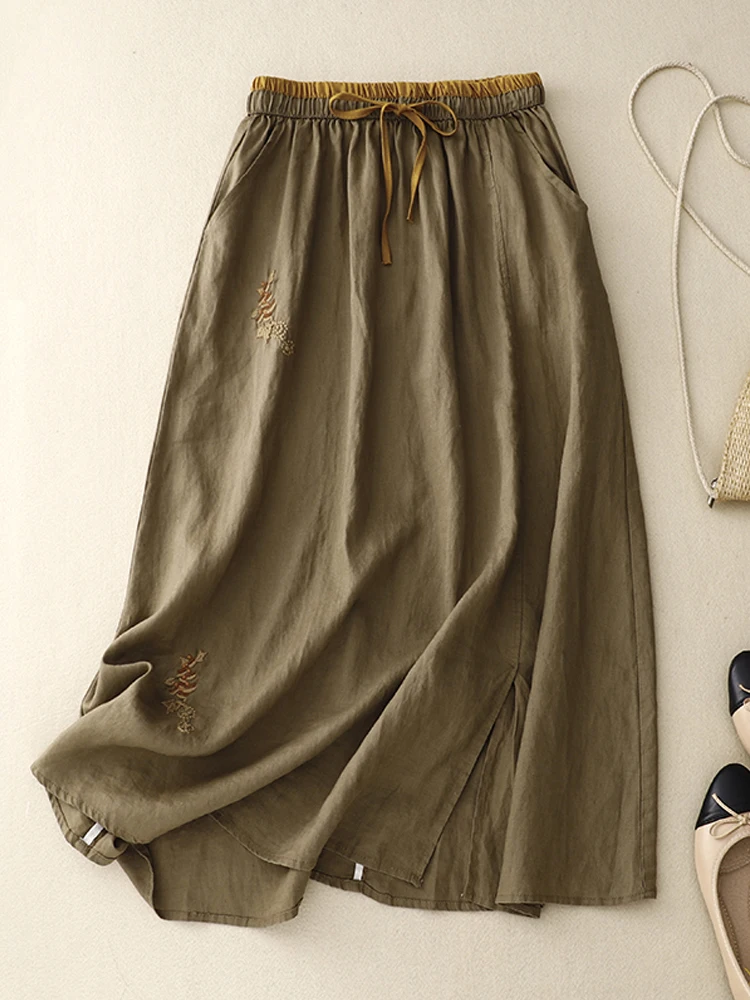 Literature Flower Embroideried Women Skirts 2023 New Summer Cotton Blends Vintage Patchwork Casual Loose Midi Skirts Jupe Femme
Literature Flower Embroideried Women Skirts 2023 New Summer Cotton Blends Vintage Patchwork Casual Loose Midi Skirts Jupe Femme