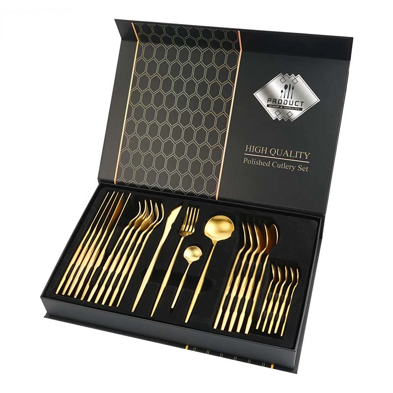 Restaurant 24 piece set of stainless steel spoons, forks, spoons, knives, tableware sets, stainless steel gold tableware sets
Restaurant 24 piece set of stainless steel spoons, forks, spoons, knives, tableware sets, stainless steel gold tableware sets