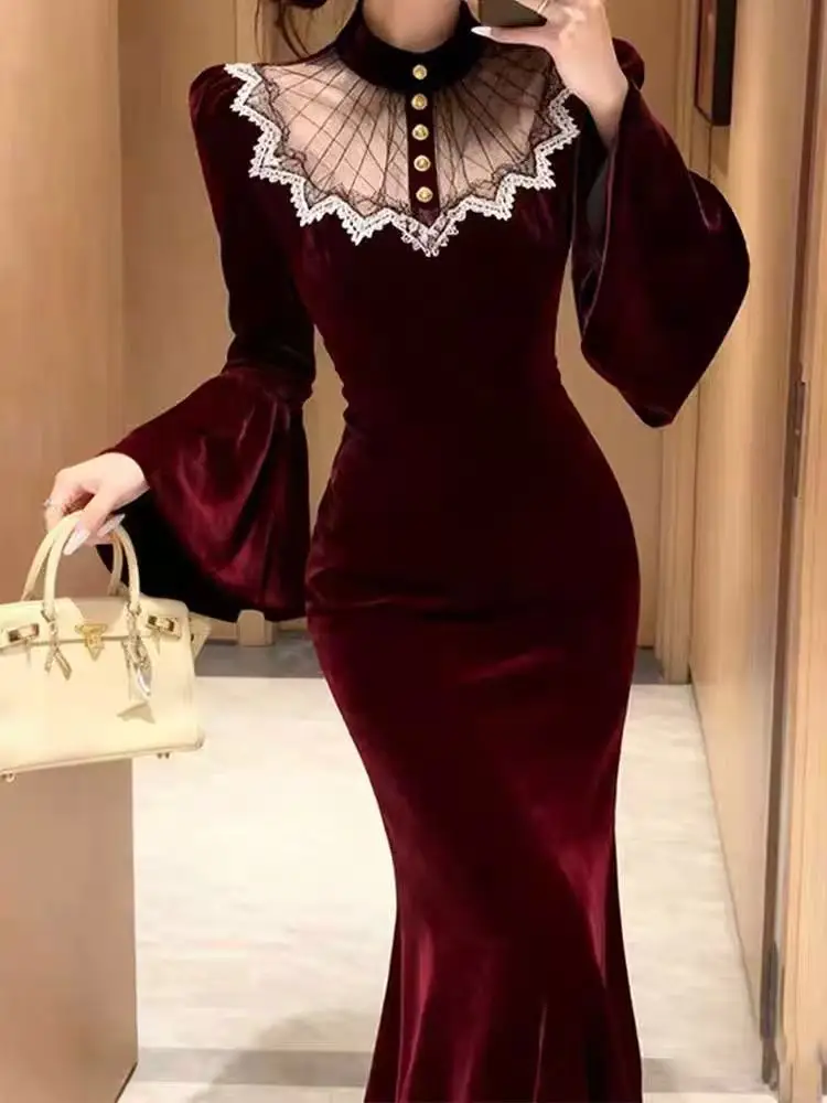 Premium Sense Beautiful Red Velvet Dress Women's New Autumn and Winter 2026
Premium Sense Beautiful Red Velvet Dress Women's New Autumn and Winter 2026