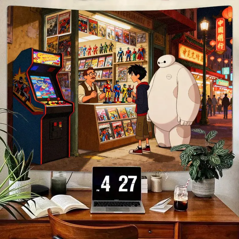 1 шт. Baymax Hiro Big Hero 6 Аниме-гобелен, настенное искусство с аркадной игрой в стиле комиксов, современный полиэстер, декор для спальни, гостиной, уникальный G
1 шт. Baymax Hiro Big Hero 6 Аниме-гобелен, настенное искусство с аркадной игрой в стиле комиксов, современный полиэстер, декор для спальни, гостиной, уникальный G