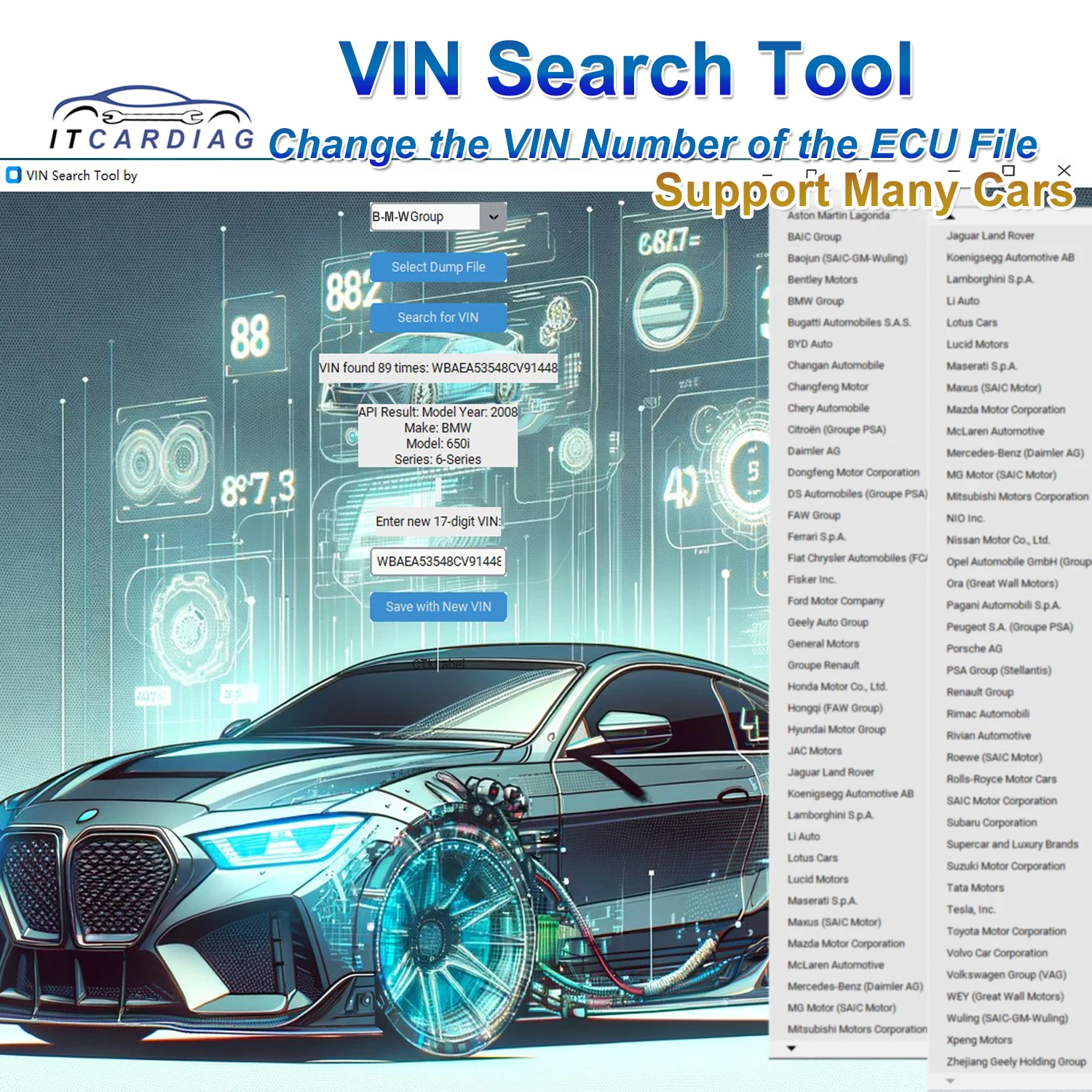 Инструмент для поиска VIN Изменение номера файла для настройки чипа ЭБУ для BMW/PSA/BEN-Z/JLR/VW/Toyota
Инструмент для поиска VIN Изменение номера файла для настройки чипа ЭБУ для BMW/PSA/BEN-Z/JLR/VW/Toyota