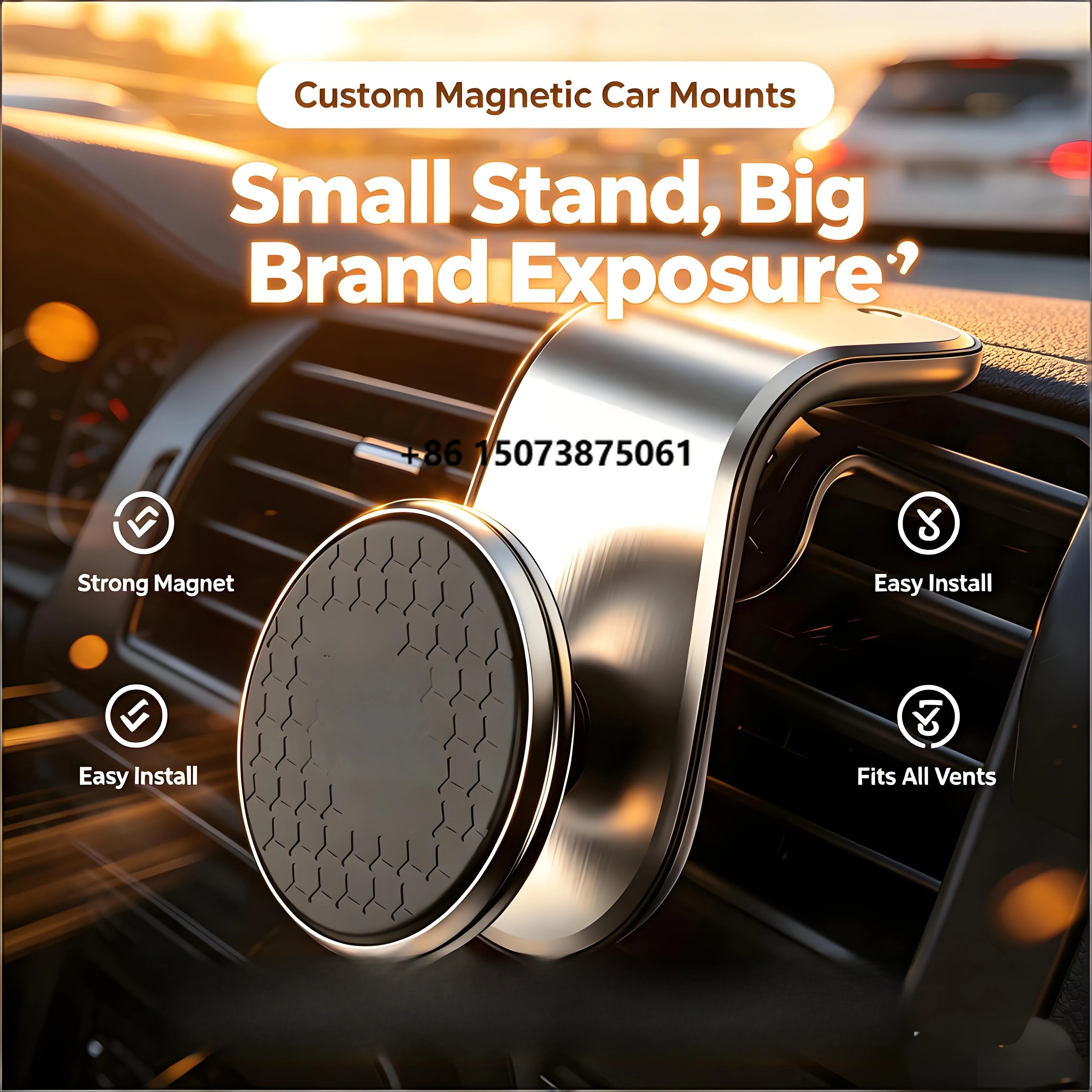 Custom Logo Corporate Gift Strong Magnetic Mount Flexible Portable Adjustable 360 Rotatable Air Vent Car Phone Holder for
Custom Logo Corporate Gift Strong Magnetic Mount Flexible Portable Adjustable 360 Rotatable Air Vent Car Phone Holder for