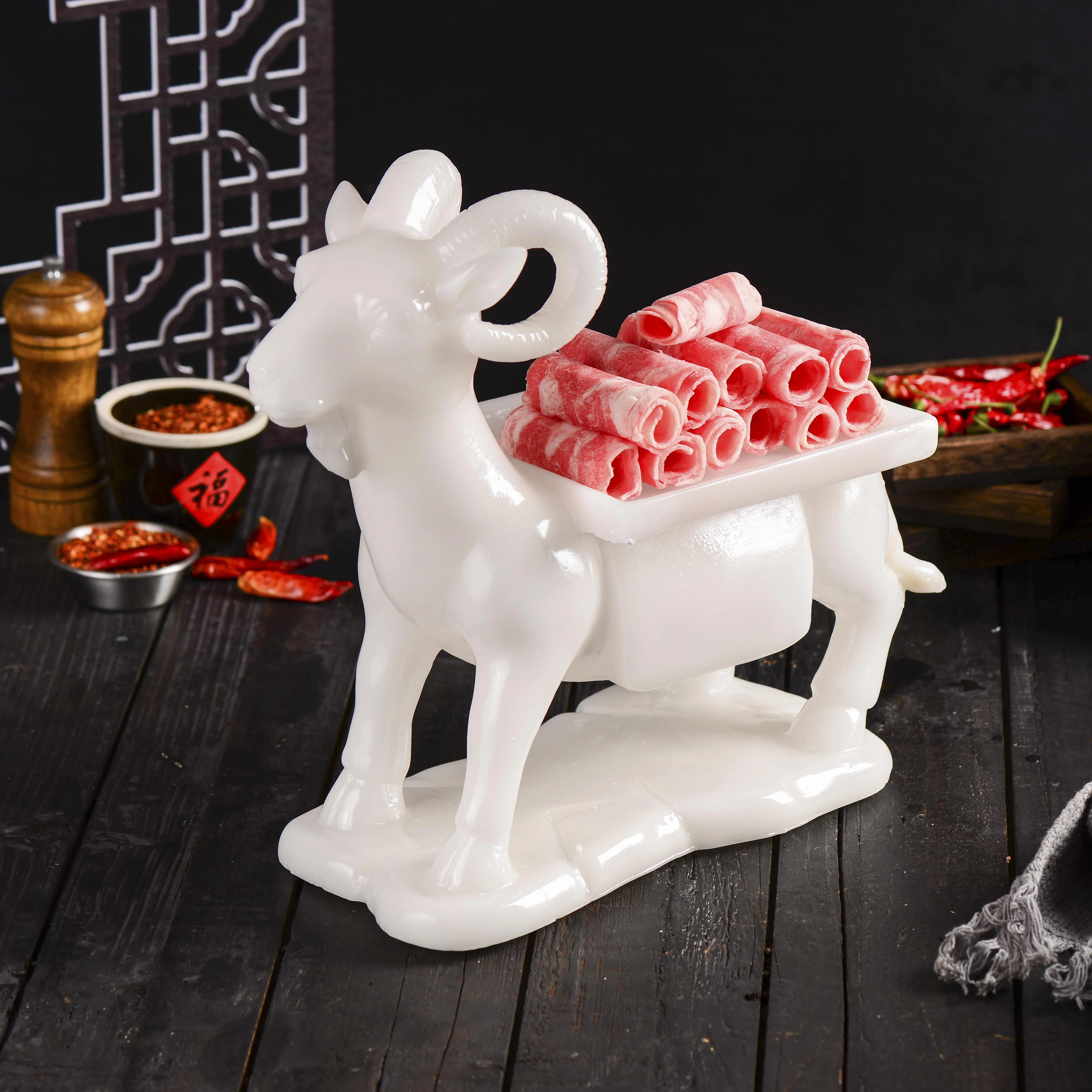 Internet celebrity ice boiled sheep hot pot restaurant special tableware characteristic standing sheep shape creative personal
Internet celebrity ice boiled sheep hot pot restaurant special tableware characteristic standing sheep shape creative personal