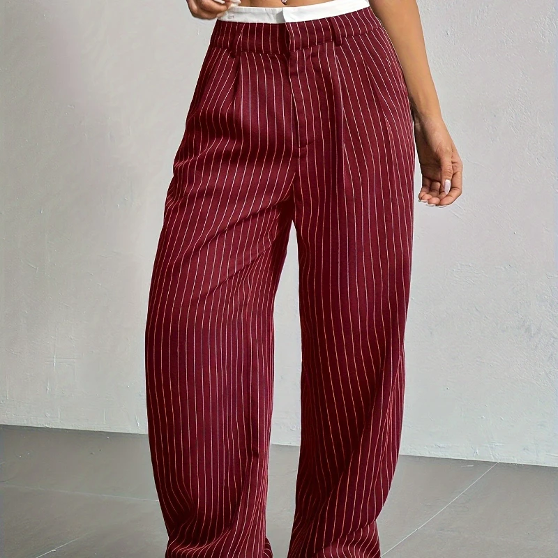 Women's Trousers 2025 Spring and Autumn Leisure High Waist Stitching Simple Drape Commuter Straight Pants
Women's Trousers 2025 Spring and Autumn Leisure High Waist Stitching Simple Drape Commuter Straight Pants