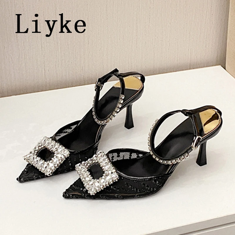 Liyke Summer Fashion Crystal Buckle Women Pumps Sandals Elegant Mesh Pointed Toe Rhinestone High Heels Party Prom Shoes Size 41
Liyke Summer Fashion Crystal Buckle Women Pumps Sandals Elegant Mesh Pointed Toe Rhinestone High Heels Party Prom Shoes Size 41