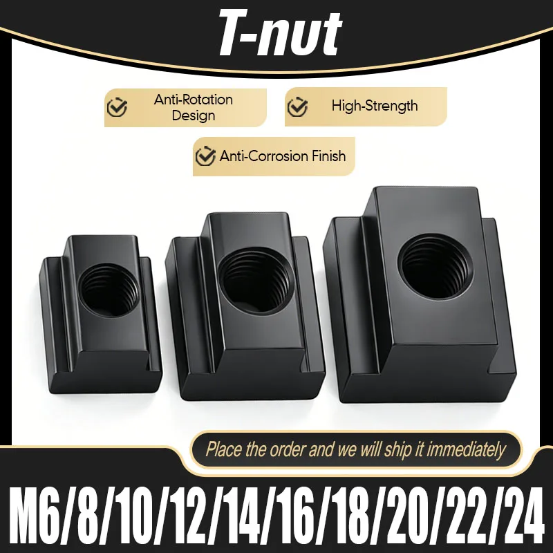 High Quality DIN508 T-Nut Carbon Steel Slot Tapped through M6-M14 Black Oxide Finish Grade 10.9 for Hardware And Construction
High Quality DIN508 T-Nut Carbon Steel Slot Tapped through M6-M14 Black Oxide Finish Grade 10.9 for Hardware And Construction