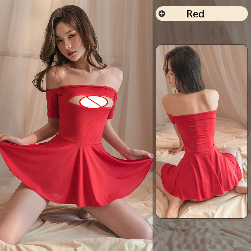 Sheer Women's Ice Silk A-Line Pleated Dress Women Sleepwear Ruffled Dress Micro Mini Dresses with Thong See Through
Sheer Women's Ice Silk A-Line Pleated Dress Women Sleepwear Ruffled Dress Micro Mini Dresses with Thong See Through