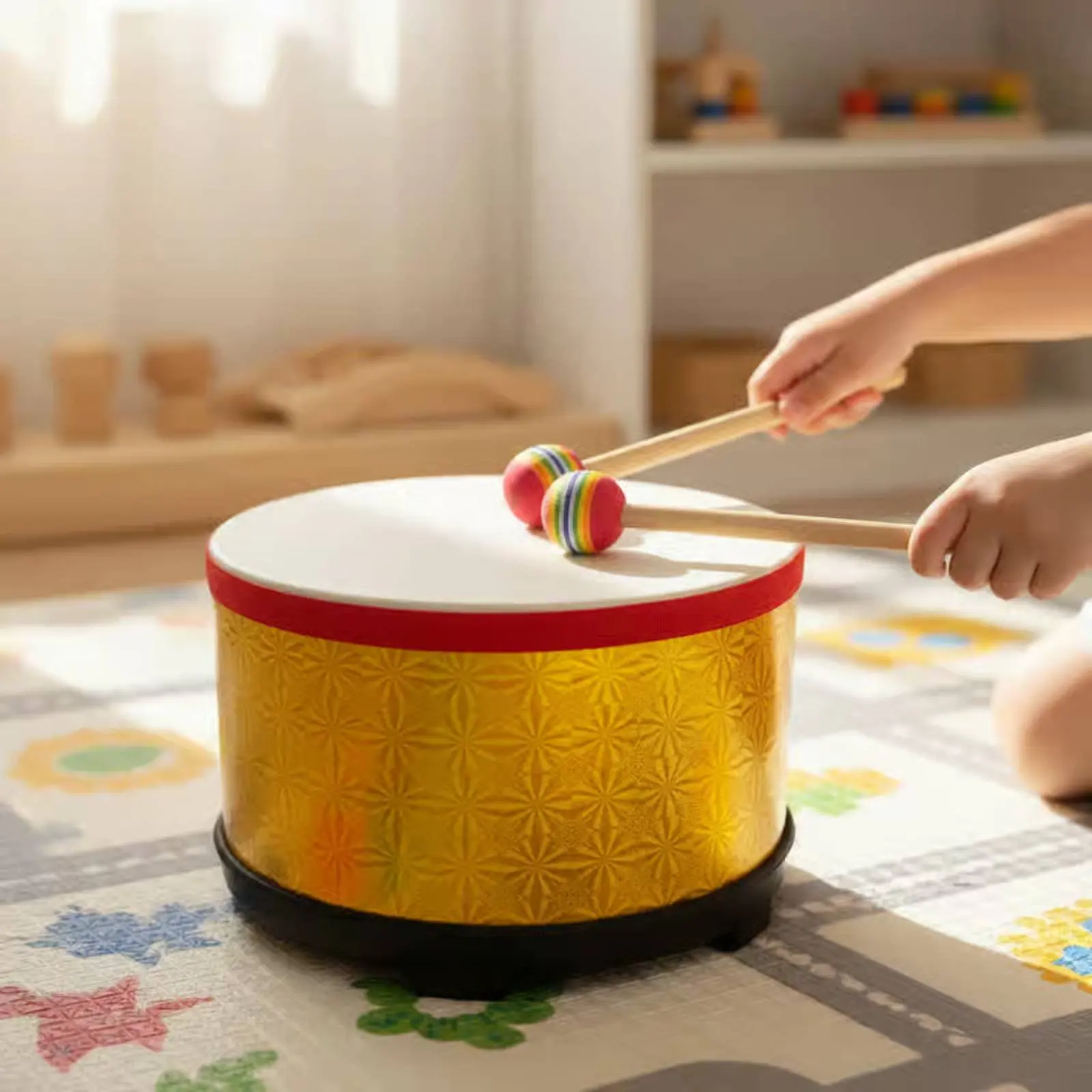 Rhythm Drum 10 Inch Hand Drum Music Instrument Colorful Design Educational Toy for Preschoolers, Stage Performance
Rhythm Drum 10 Inch Hand Drum Music Instrument Colorful Design Educational Toy for Preschoolers, Stage Performance