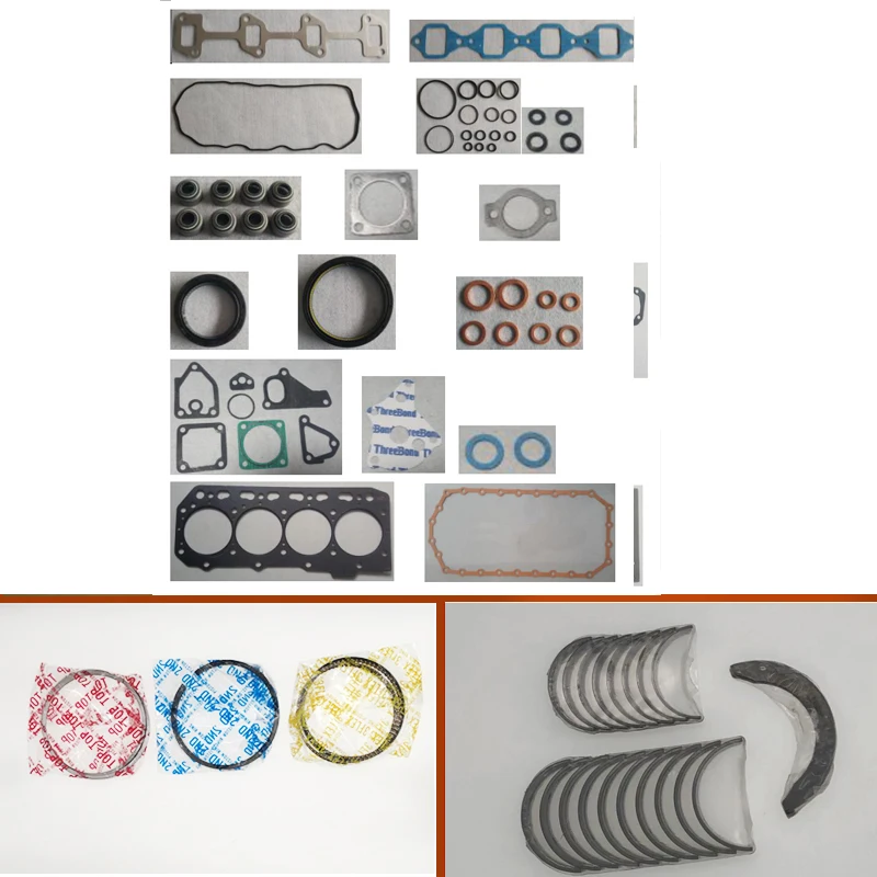 Полный комплект прокладок для капитального ремонта двигателя, основной соединительный подшипник коленчатого вала, поршневое кольцо для двигателя Yanmar: 4TN88 4D88
Полный комплект прокладок для капитального ремонта двигателя, основной соединительный подшипник коленчатого вала, поршневое кольцо для двигателя Yanmar: 4TN88 4D88