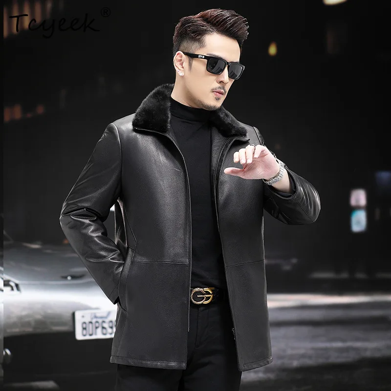 Tcyeek Genuine Leather Down Jacket Men Clothes Real Gaotskin Mens Coats Real Mink Fur Collar Winter Coat 2025 Jaqueta De Couro
Tcyeek Genuine Leather Down Jacket Men Clothes Real Gaotskin Mens Coats Real Mink Fur Collar Winter Coat 2025 Jaqueta De Couro