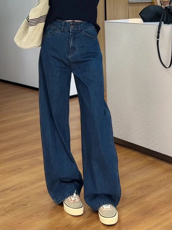 Deep Blue High Waist Wide Leg Jeans Women's Summer New Thin Loose Slim Straight Floor-Length Pants Casual Vintage Style
Deep Blue High Waist Wide Leg Jeans Women's Summer New Thin Loose Slim Straight Floor-Length Pants Casual Vintage Style