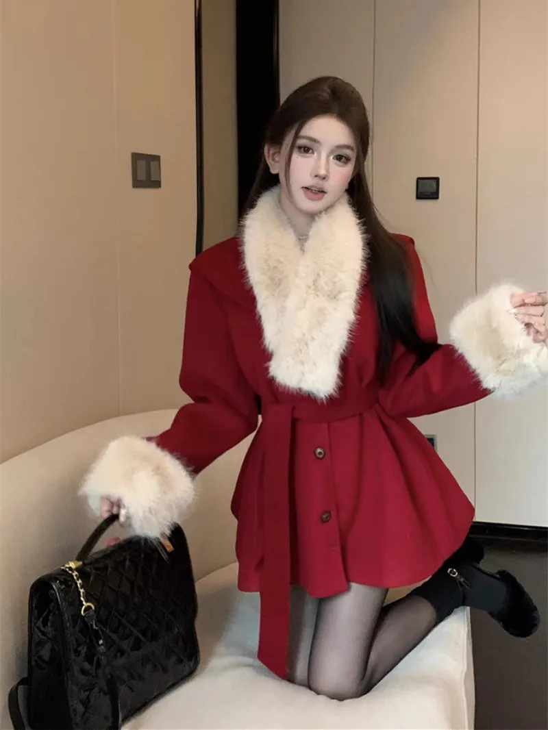Elegant Women Woolen Coat Long Sleeve Korean Fashion Vintage Jackets Slim Solid Fairycore 2023 New Autumn Winter Coats
Elegant Women Woolen Coat Long Sleeve Korean Fashion Vintage Jackets Slim Solid Fairycore 2023 New Autumn Winter Coats