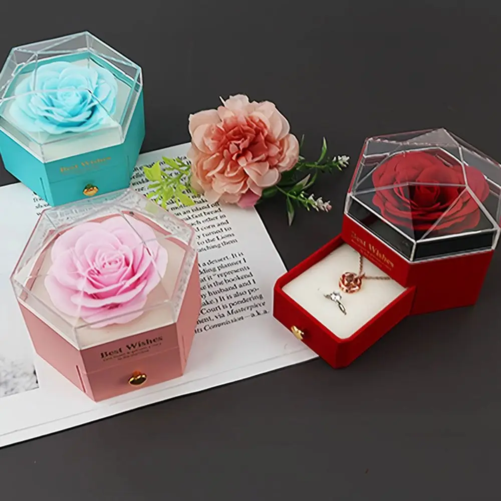 Rose Flower Jewelry Ring Box Romantic Accessories Luxury Pendant Necklace Box Portable Multi-function Wedding Storage Case
Rose Flower Jewelry Ring Box Romantic Accessories Luxury Pendant Necklace Box Portable Multi-function Wedding Storage Case