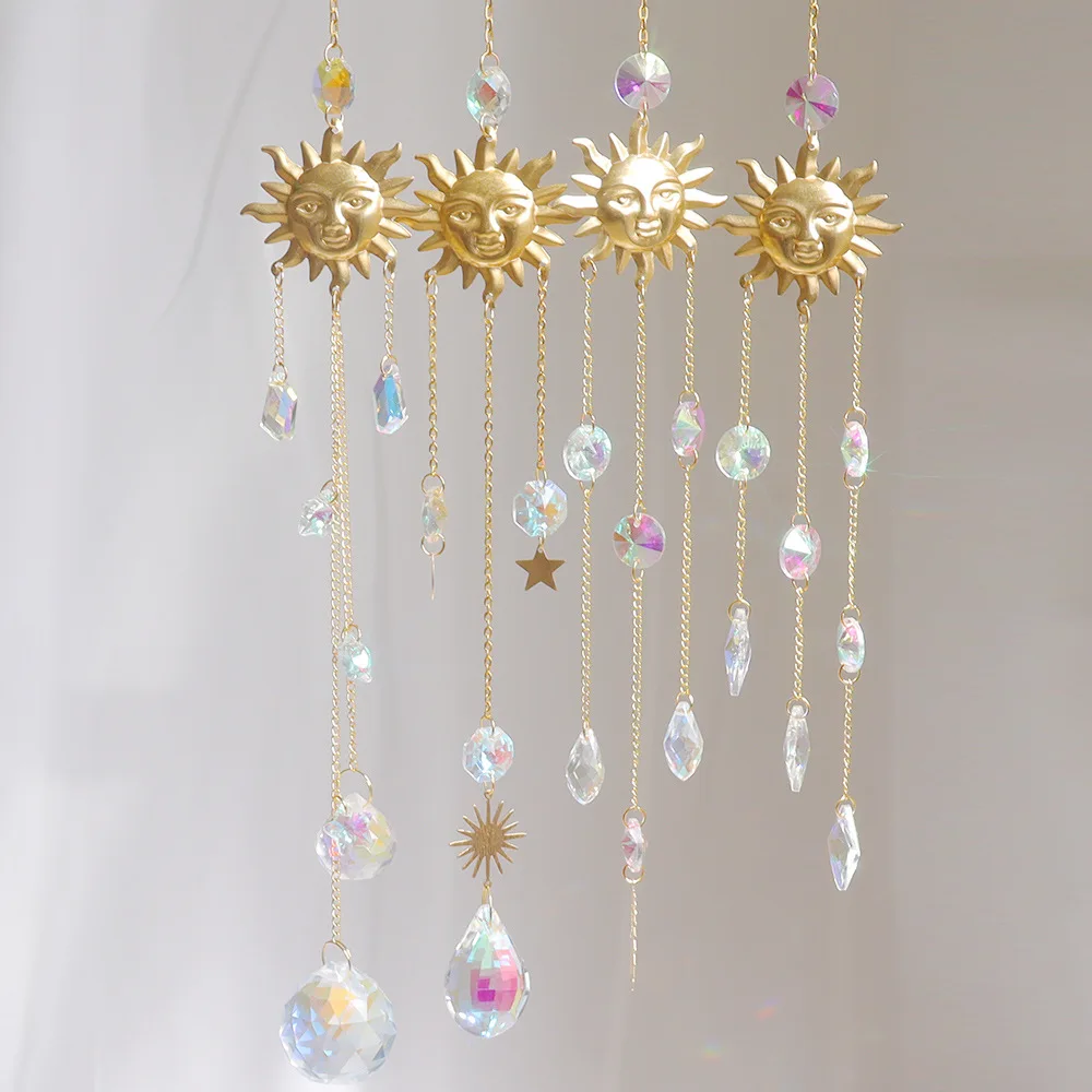 Sun Shaped Crystal Sun Catcher Prism Hanging Suncatcher Wind Chimes for Window Decoration Rainbow Maker Home Garden Yard Decors
Sun Shaped Crystal Sun Catcher Prism Hanging Suncatcher Wind Chimes for Window Decoration Rainbow Maker Home Garden Yard Decors