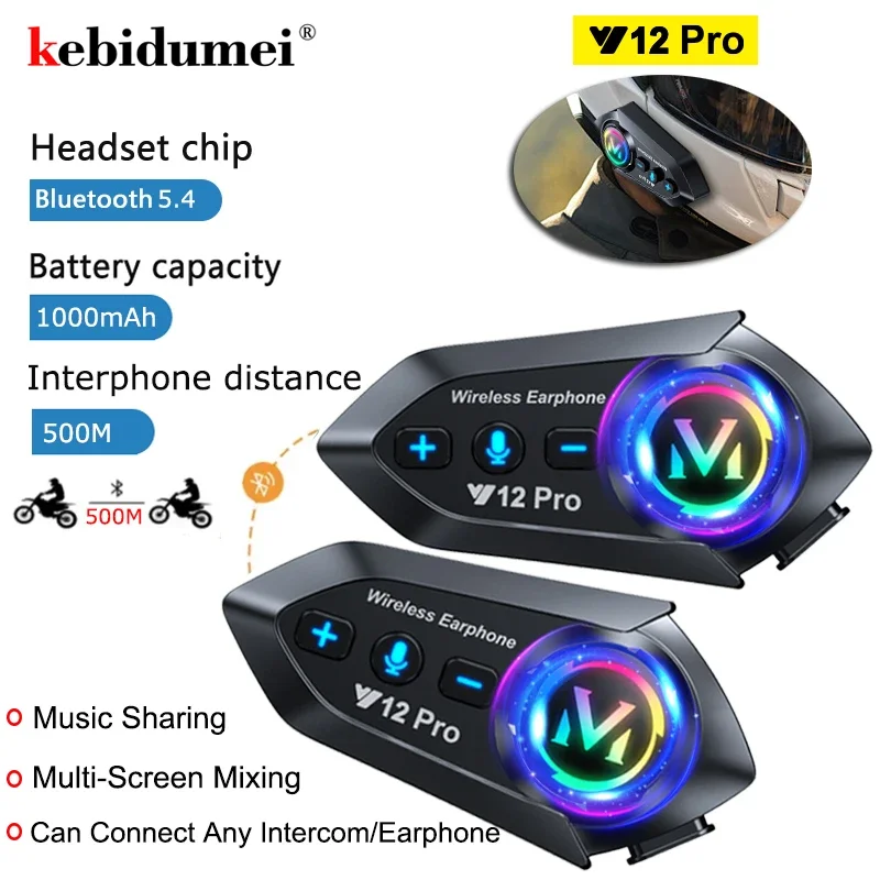 1/2Pcs Motorcycle Helmet Intercom Headset Wireless BT5.4 Interphone Intercomunicador Moto Waterproof Music Share Headphone
1/2Pcs Motorcycle Helmet Intercom Headset Wireless BT5.4 Interphone Intercomunicador Moto Waterproof Music Share Headphone