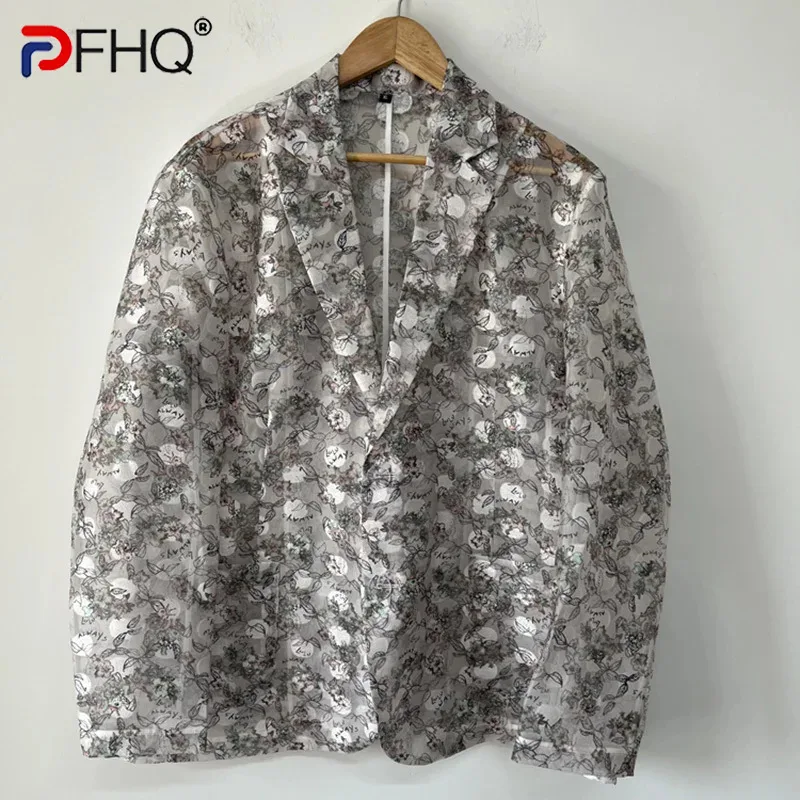 PFHQ Men's Perspective Organza Blazers Trendy Handsome Thin Sun Protection Print Art Advanced Male Jackets Original New 21Z4640
PFHQ Men's Perspective Organza Blazers Trendy Handsome Thin Sun Protection Print Art Advanced Male Jackets Original New 21Z4640