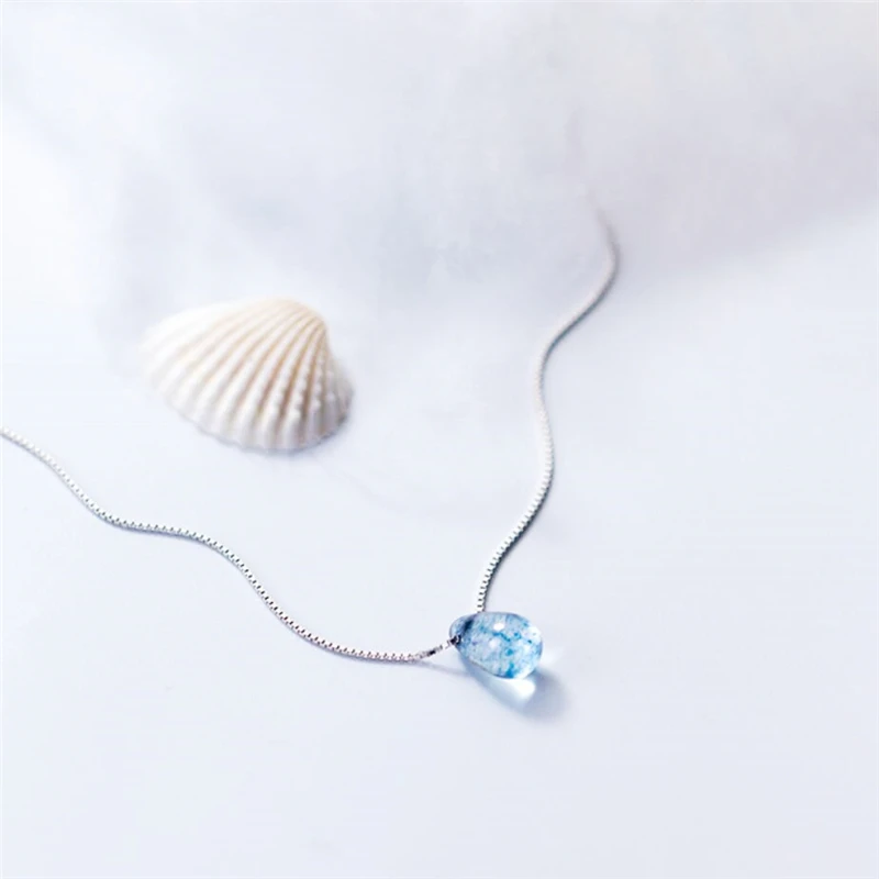 Sole Memory Blue Crystal Clavicle Chain Simple Drop Pendant 925 Sterling Silver Literary Personality Female Necklace NE371
Sole Memory Blue Crystal Clavicle Chain Simple Drop Pendant 925 Sterling Silver Literary Personality Female Necklace NE371