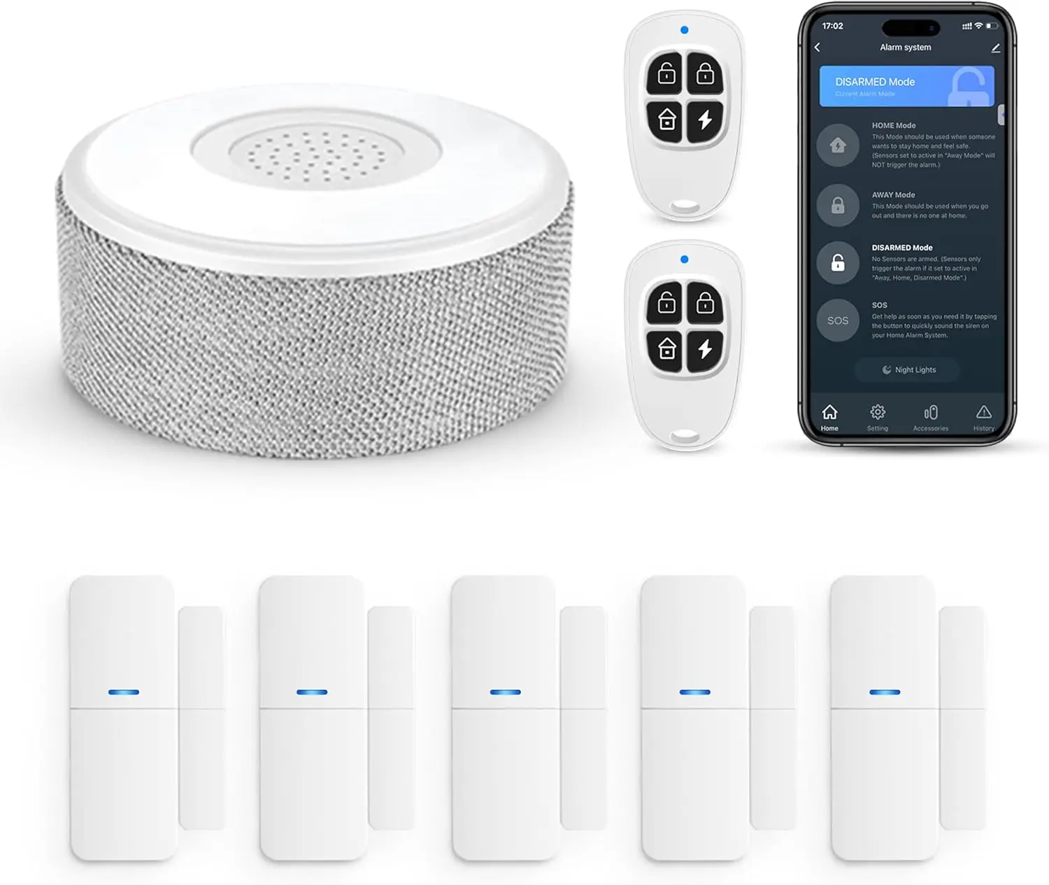 Wireless Smart Home Security System with WiFi, Phone App Alerts, Alexa Compatibility, 8-Piece Kit for House and Apartment
Wireless Smart Home Security System with WiFi, Phone App Alerts, Alexa Compatibility, 8-Piece Kit for House and Apartment