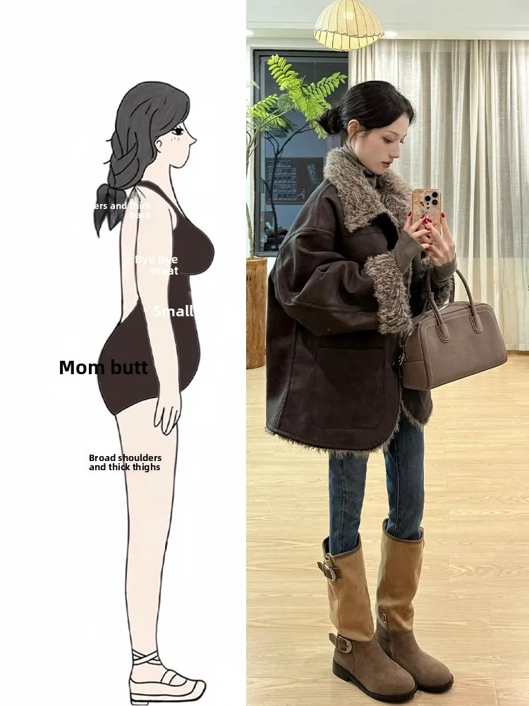 Double-Sided Wear Lamb Fur Jacket Women's plus Size Winter Coat American Style Loose Fit Polyester Fiber Warmth Guaranteed
Double-Sided Wear Lamb Fur Jacket Women's plus Size Winter Coat American Style Loose Fit Polyester Fiber Warmth Guaranteed